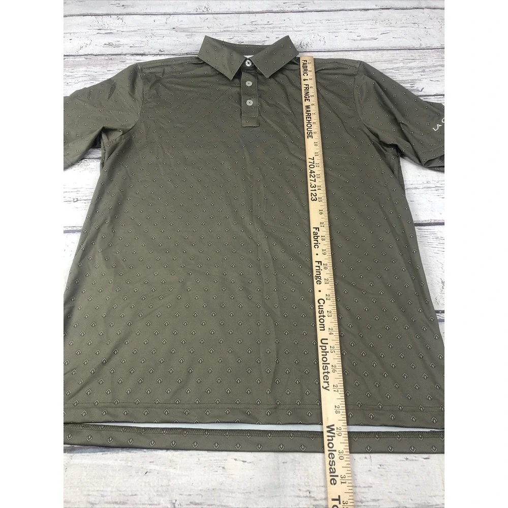 Straight Down Shirt M Performance Polo Golf All Over Print -Olive Green - Picture 5 of 12